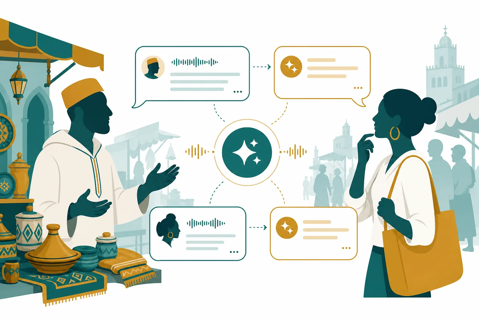 Interfaz de traducción con indicadores de contexto e inteligencia artificial